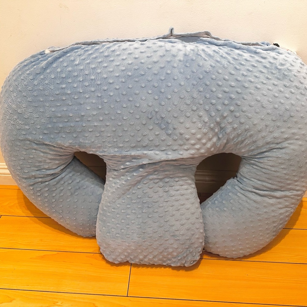 Soft Blue Textured Pillow